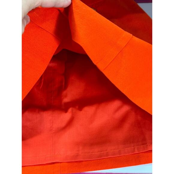 J. Crew Womens Orange Linen Blend Button Front Mini Skirt Size 4 Nautical Casual - Picture 3 of 12